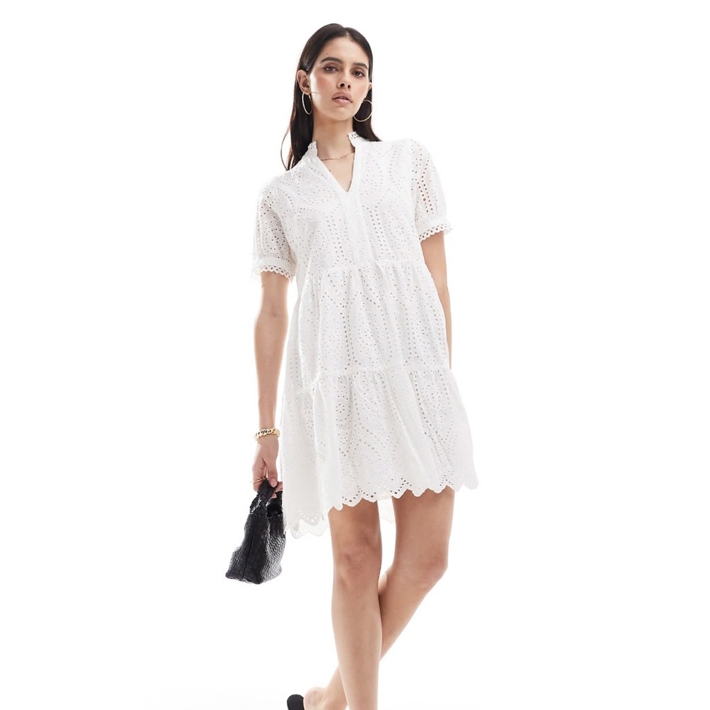 YAS white eyelet dress size S